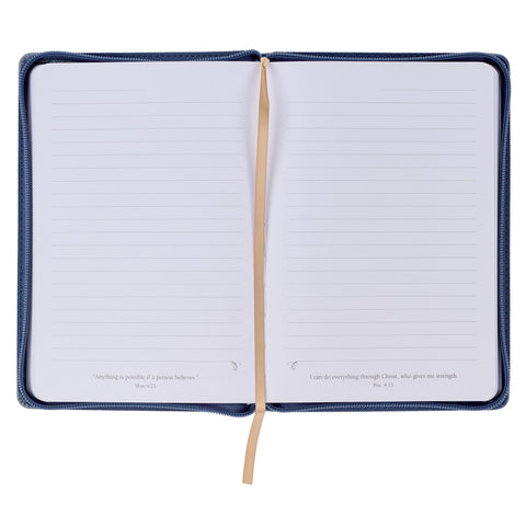 The Kingdom of God Two-toned Blue Classic Journal with Zippered Closure - Matthew 6:33