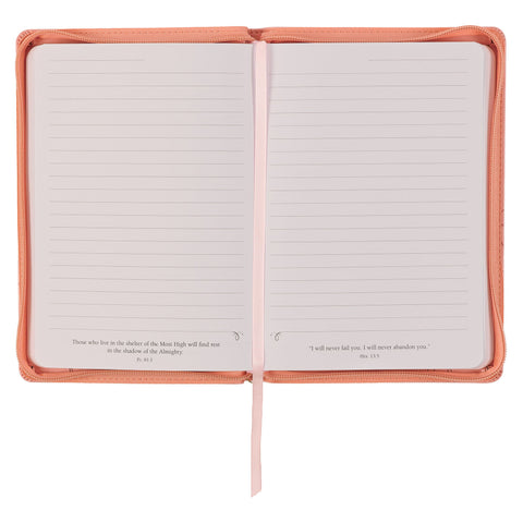 Mercy Blossom Pink Faux Leather Journal with Zipper Closure