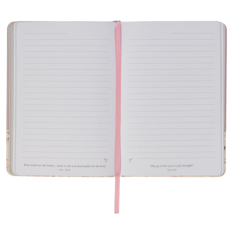 Done in Love Pink Floral Classic Journal with Elastic Closure and Pen Holder - 1 Corinthians 16:14