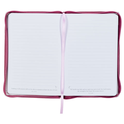 Trust in the Lord Plum Floral Faux Leather Classic Journal with Zipper Closure - Proverbs 3:5