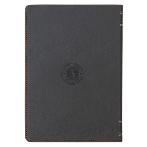 Trust in the Lord Charcoal Faux Leather Classic Journal - Proverbs 3:5