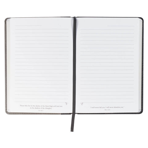 Seek the Lord Black and Gray Faux Leather Classic Journal  - 1 Chronicles 16:11