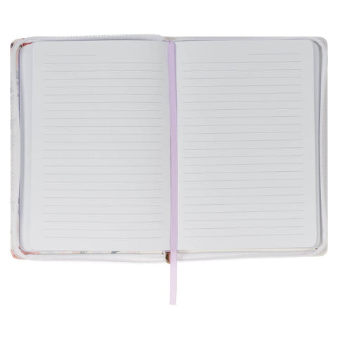 Love is Kind Coral Poppy Faux Leather Journal with Zipper Closure