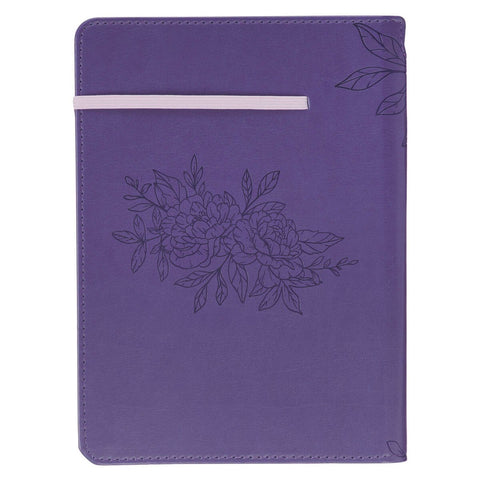 Noble Things Purple Faux Leather Classic Journal with Pen Holder - Proverbs 31:29