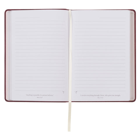 Things Are Possible Burgundy Faux Leather Classic Journal - Matthew 19:26