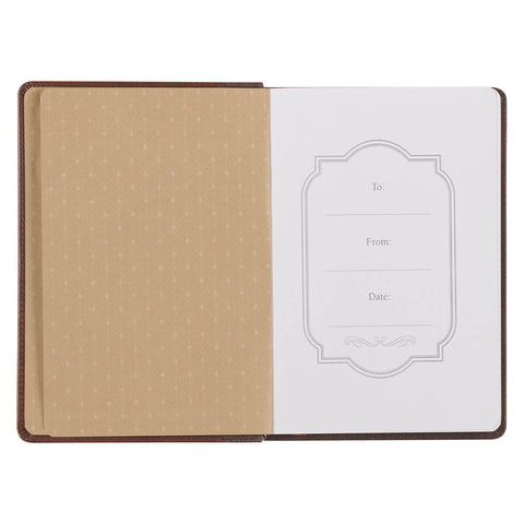 Amazing Grace Brown Crown of Thorns Classic Faux Leather Journal - Isaiah 53:3