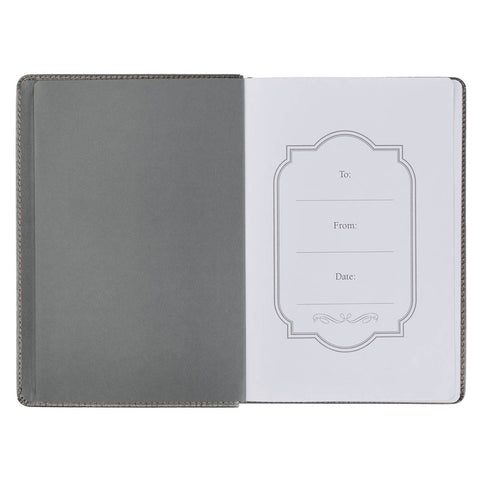 Trust in the Lord Charcoal Faux Leather Classic Journal - Proverbs 3:5