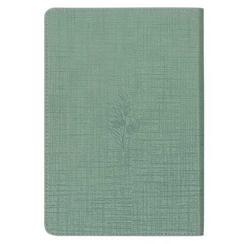 Faith Teal Floral Faux Leather Classic Journal - 2 Corinthians 5:7