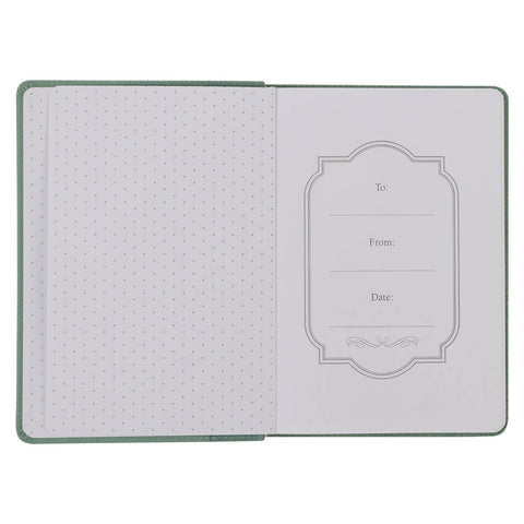 Faith Teal Floral Faux Leather Classic Journal - 2 Corinthians 5:7