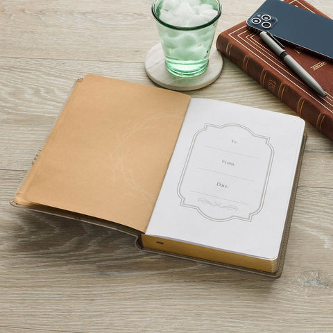 Amazing Grace Taupe Crown of Thorns Classic Faux Leather Journal - Isaiah 53:5