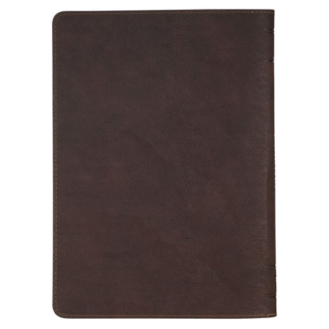 The Plans Cocoa Brown and Taupe Faux Leather Classic Journal with Zipper Closure - Jeremiah 29:11