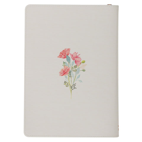 A Sweet Friendship Bright Floral Wreath Faux Leather Classic Journal with Zipper Closure - Proverbs 27:9