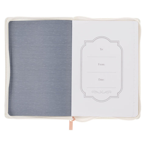 A Sweet Friendship Bright Floral Wreath Faux Leather Classic Journal with Zipper Closure - Proverbs 27:9