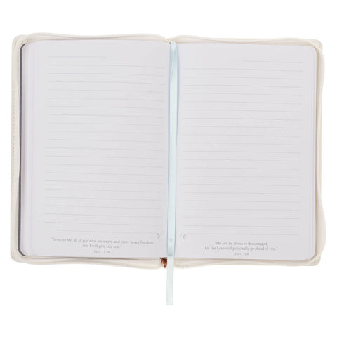 A Sweet Friendship Bright Floral Wreath Faux Leather Classic Journal with Zipper Closure - Proverbs 27:9