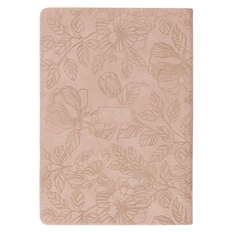 Everything Beautiful Blush Floral Faux Leather Journal with Zipper Closure - Ecclesiastes 3:11