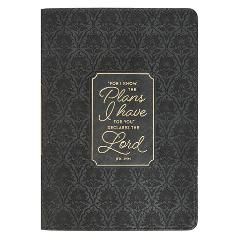 I Know the Plans Graphite Gray Classic Journal—Jeremiah 29:11