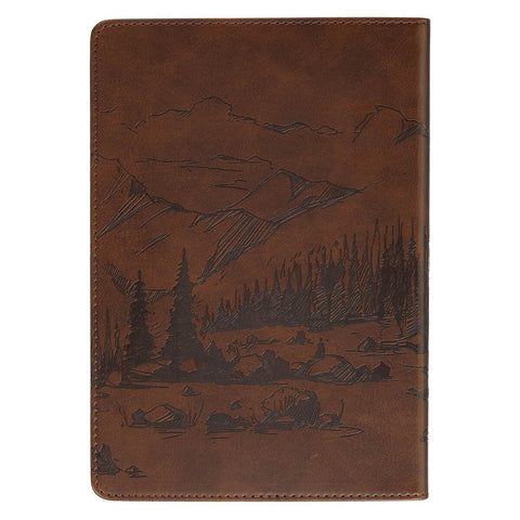 Hope in the Lord Chestnut Brown Faux Leather Classic Journal - Isaiah 40:31