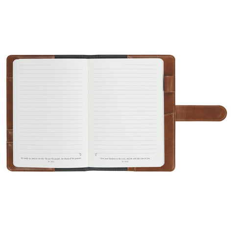 Stand Firm in the Faith Honey-Brown Faux Leather Journal Cover with Magnetic Closure - 1 Corinthians 16:13