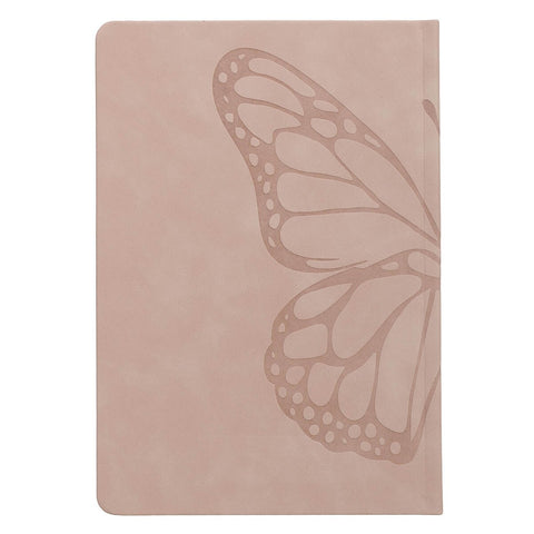 Everything Beautiful Pink Butterfly Faux Leather Hardcover Journal - Ecclesiastes 3:11