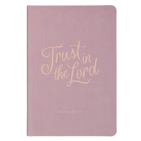 Trust in the Lord Mauve Faux Leather Hardcover Journal - Proverbs 3:5