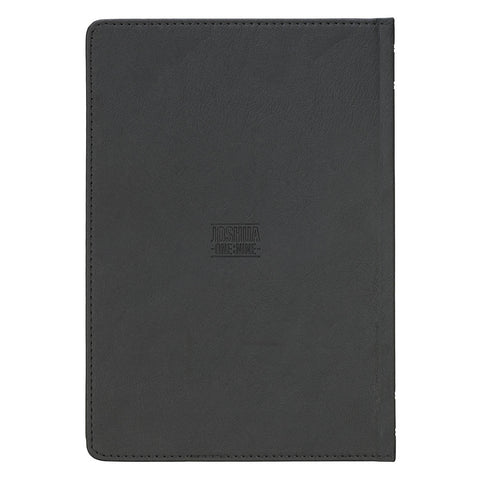Be Strong & Courageous Black Lion Faux Leather Hardcover Journal - Joshua 1:9
