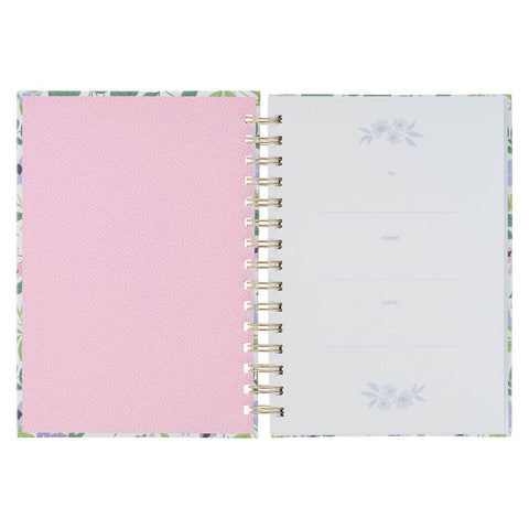 Faithful Promise Lavender Garden Spiral Journal - Heb 10:23