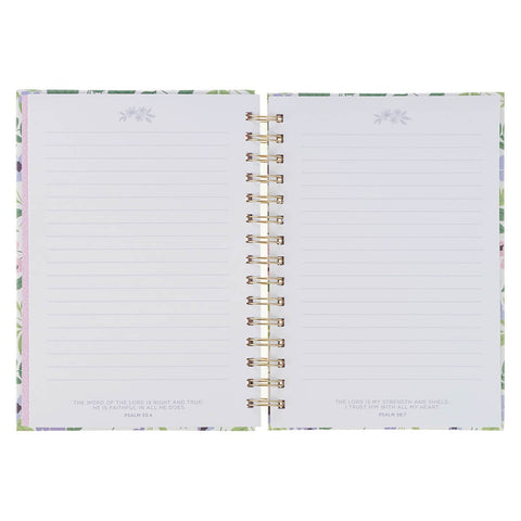 Faithful Promise Lavender Garden Spiral Journal - Heb 10:23