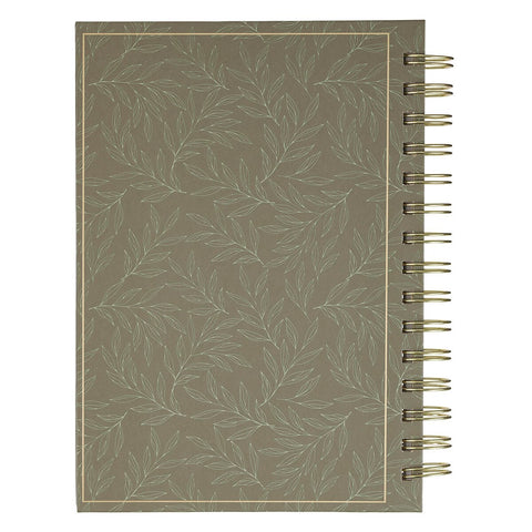 I Am With You Always Green Botanical Leaf Spiral Journal  - Matthew 28:20
