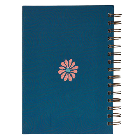 Follow Jesus Peach Floral Mosaic Spiral Journal