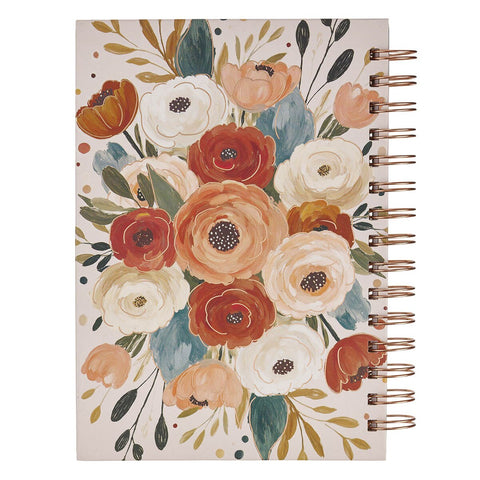Joyful Patient Faithful Heirloom Floral Spiral Journal - Romans 12:12