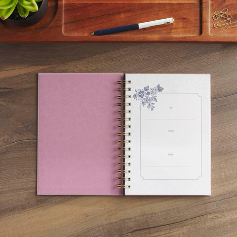 Be Still and Know Purple Floral Spiral Journal - Psalm 46:10