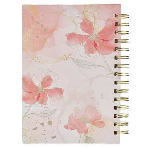 Amazing Grace Pink Floral Spiral Journal