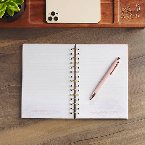 Amazing Grace Pink Floral Spiral Journal