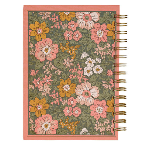 Hope and a Future Pink Vintage Bloom Spiral Journal - Jeremiah 29:11