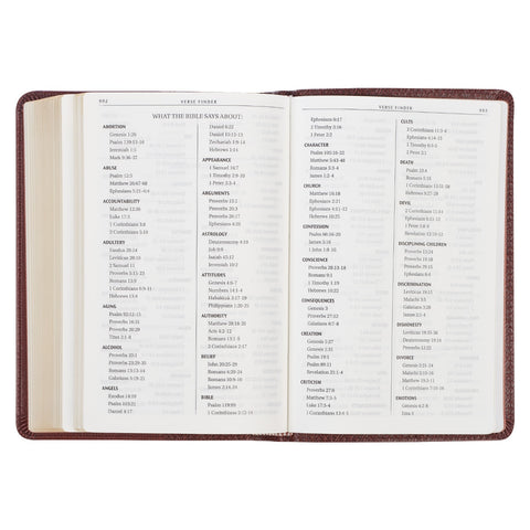 Saddle Tan Faux Leather Compact King James Version Bible