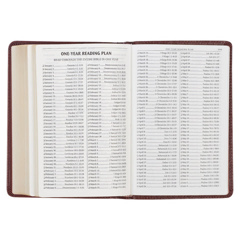 Saddle Tan Faux Leather Compact King James Version Bible