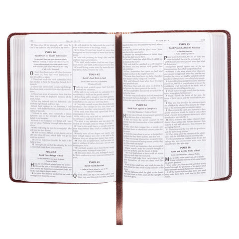 Saddle Tan Faux Leather Compact King James Version Bible