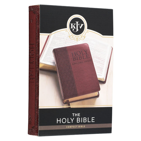 Saddle Tan Faux Leather Compact King James Version Bible