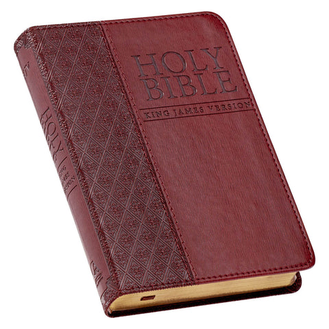 Saddle Tan Faux Leather Compact King James Version Bible