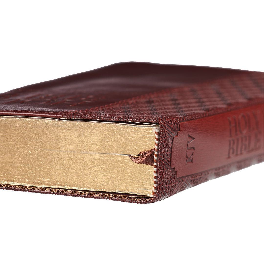 Saddle Tan Faux Leather Compact King James Version Bible – Christian ...
