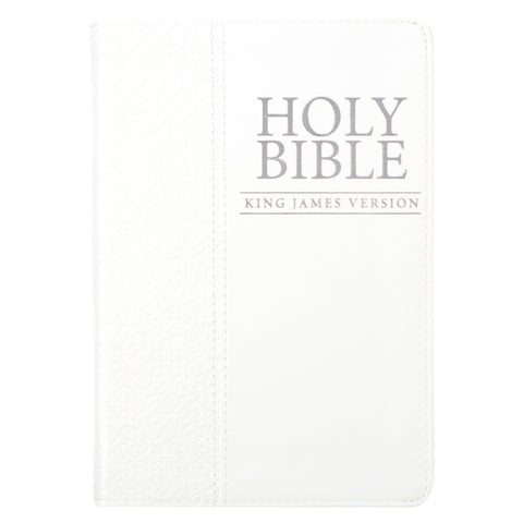 White Faux Leather Compact King James Version Bible