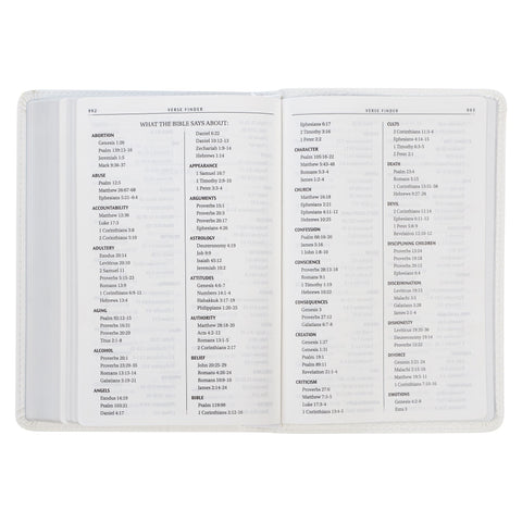 White Faux Leather Compact King James Version Bible