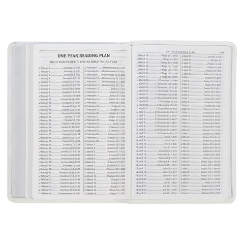 White Faux Leather Compact King James Version Bible