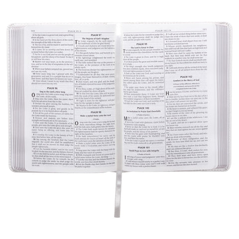 White Faux Leather Compact King James Version Bible