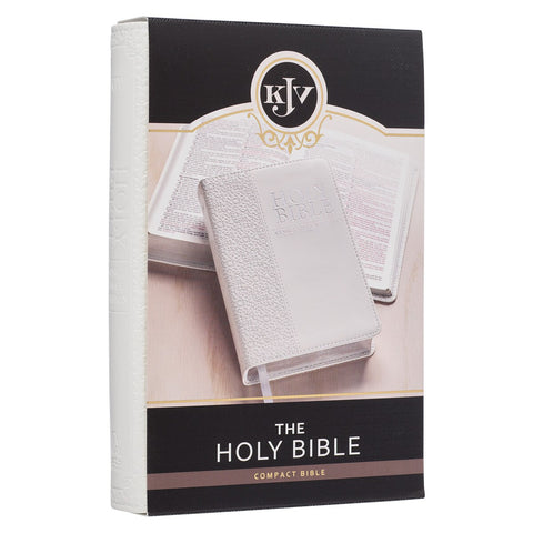 White Faux Leather Compact King James Version Bible