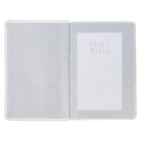 White Faux Leather Compact King James Version Bible