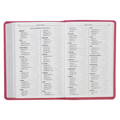 Pink Faux Leather Compact King James Version Bible