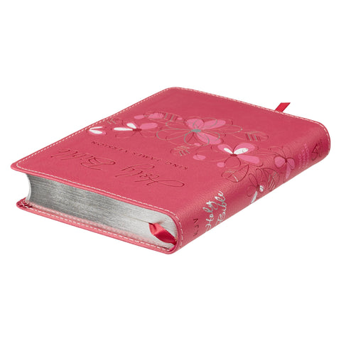 Pink Faux Leather Compact King James Version Bible