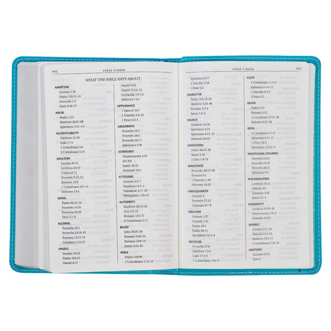Turquoise Faux Leather Compact King James Version Bible