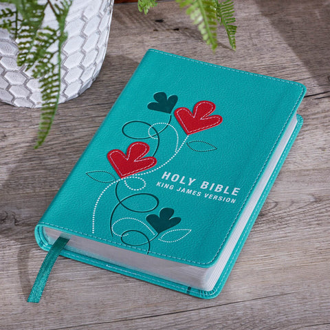 Turquoise Faux Leather Compact King James Version Bible